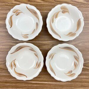 VTG Syracuse China 4 Berry Sauce Bowls Dish Autumn Leaves Restaurant Ware USA